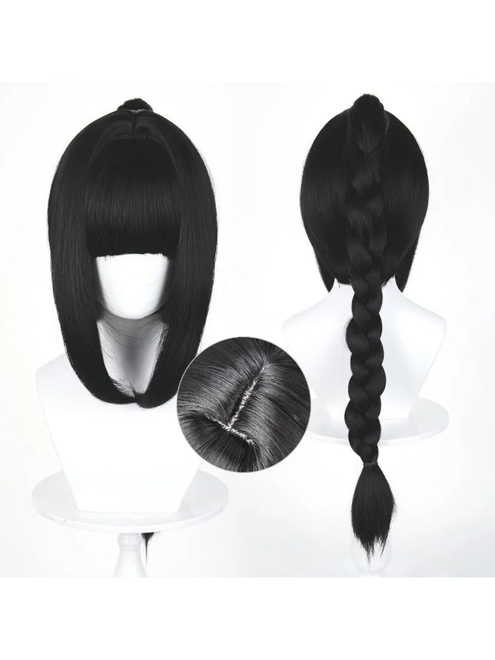 Women's 31.5 Inch Long Black Wig Straight Synthetic Cosplay Halloween Costume